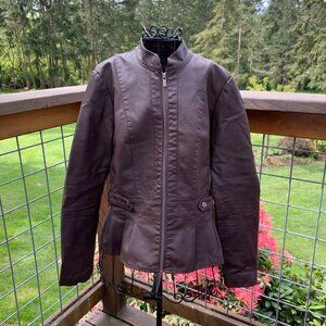 Baccini Women's size Small Dk Brown Leather-Like Full Zip Jacket